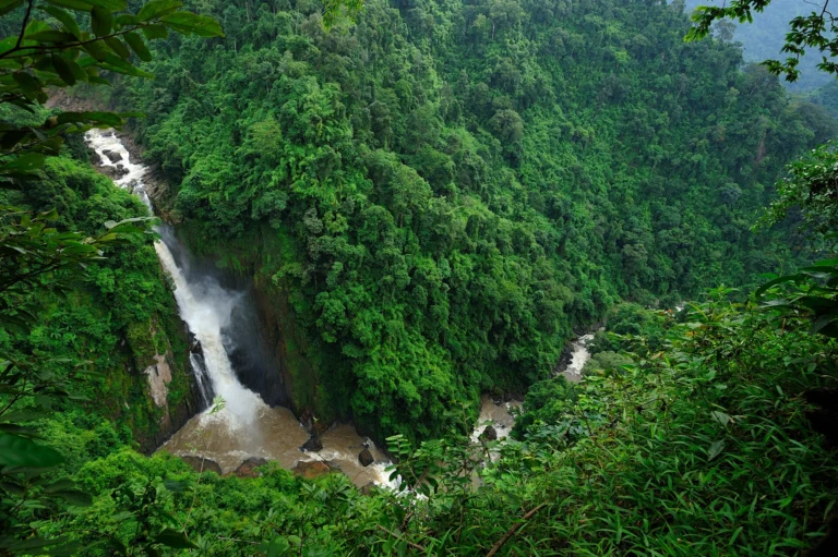 Haew Narok Waterfall cascading down a cliff